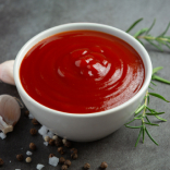 Ketchup in a white plate